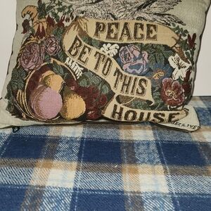 Vintage Currier & Ives Tapestry Small Pillow.